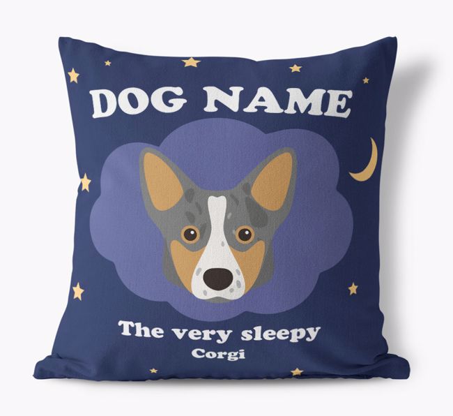 Very Sleepy: Personalised {breedFullName} Canvas Cushion